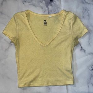 Yellow Me To We Cropped Shirt